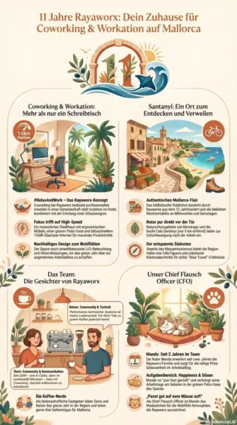 Inforgrafik 11 Jahre Rayaworx Coworking Gemini + DoSchu