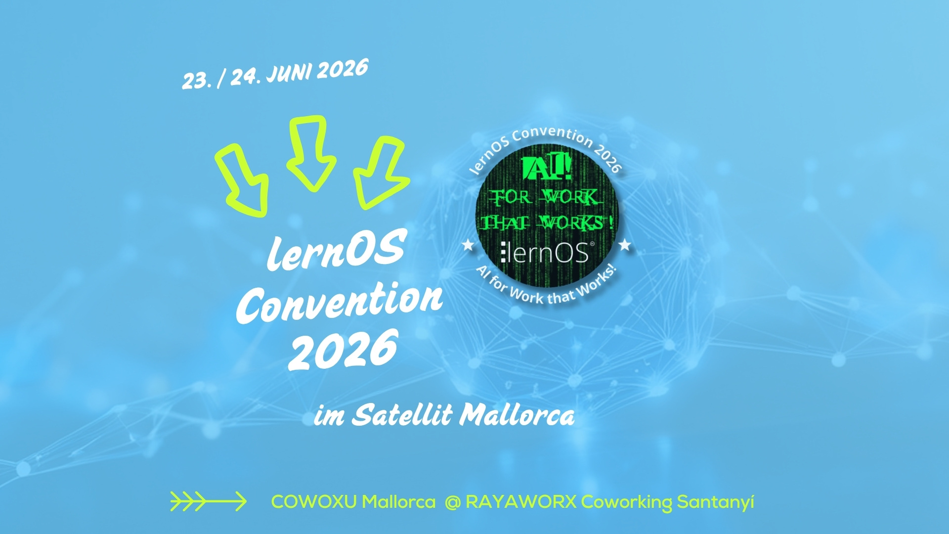 eventillustration lernOS Convention 2026 satellit mallorca